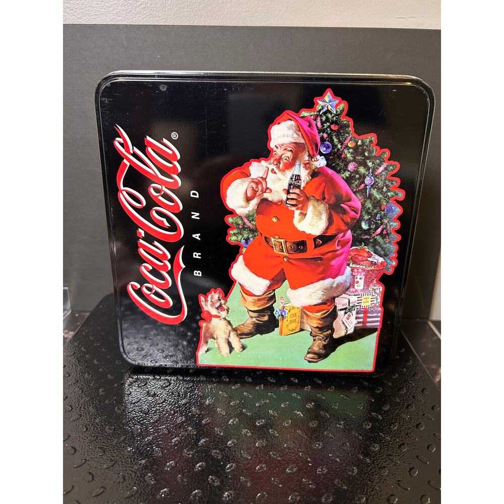 Coca Cola Santa and Dog Tin